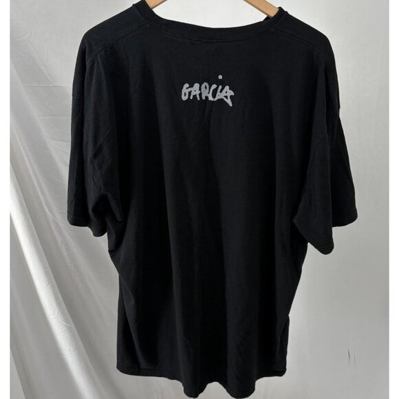 Jerry Garcia Tshirt Hand on Front, "Garcia" on Back Black Men's Size 3X Organic - Picture 2 of 7